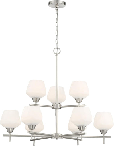 Minka Lavery 2179-84 Camrin 9 Light 31"W Vantage Chandelier - Nickel