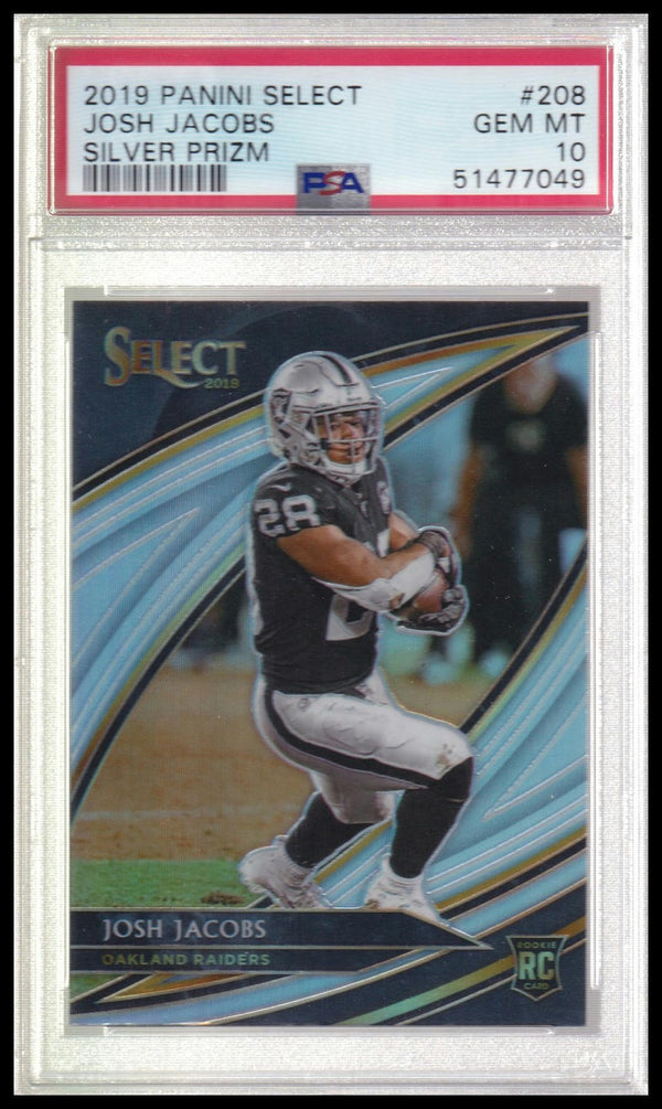 2019 Panini Select #208 Josh Jacobs Silver Prizm PSA 10