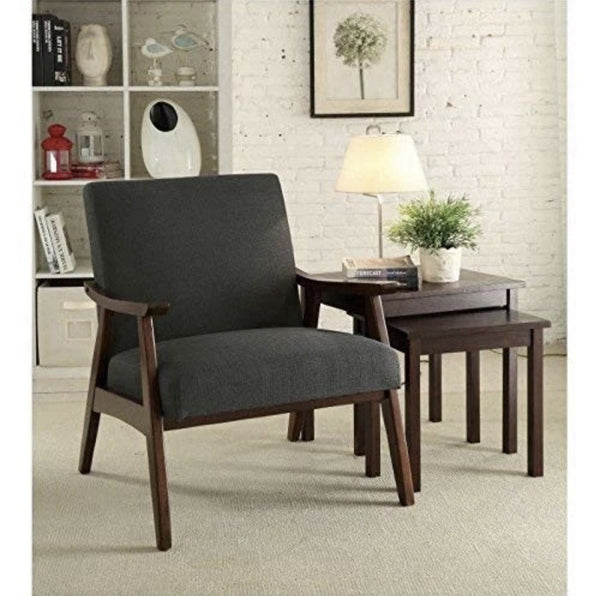 Ave Six Davis Chair, Klein Charcoal/Medium Espresso DVS51-K26