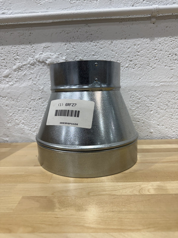 Greenseam 9" x 6" Round Reducer Duct Fitting, 26 ga. GRR9P6PGA26