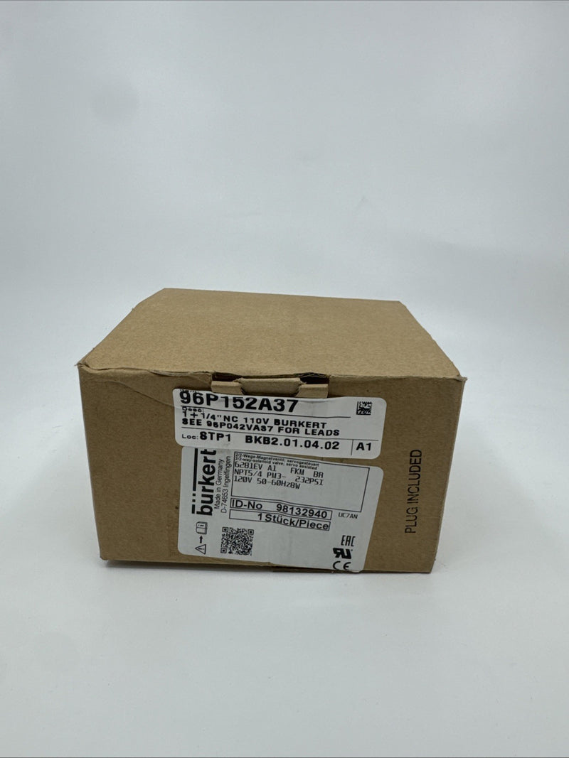 Milnor 96P152A37 1+1/4"NC 110V BURKERT