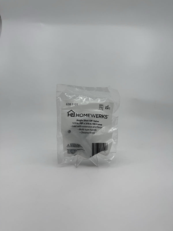 Homewerks 638 5101: 1/2" FIP x 3/8" OD Comp Multi-Turn Angle Shut Off Valve