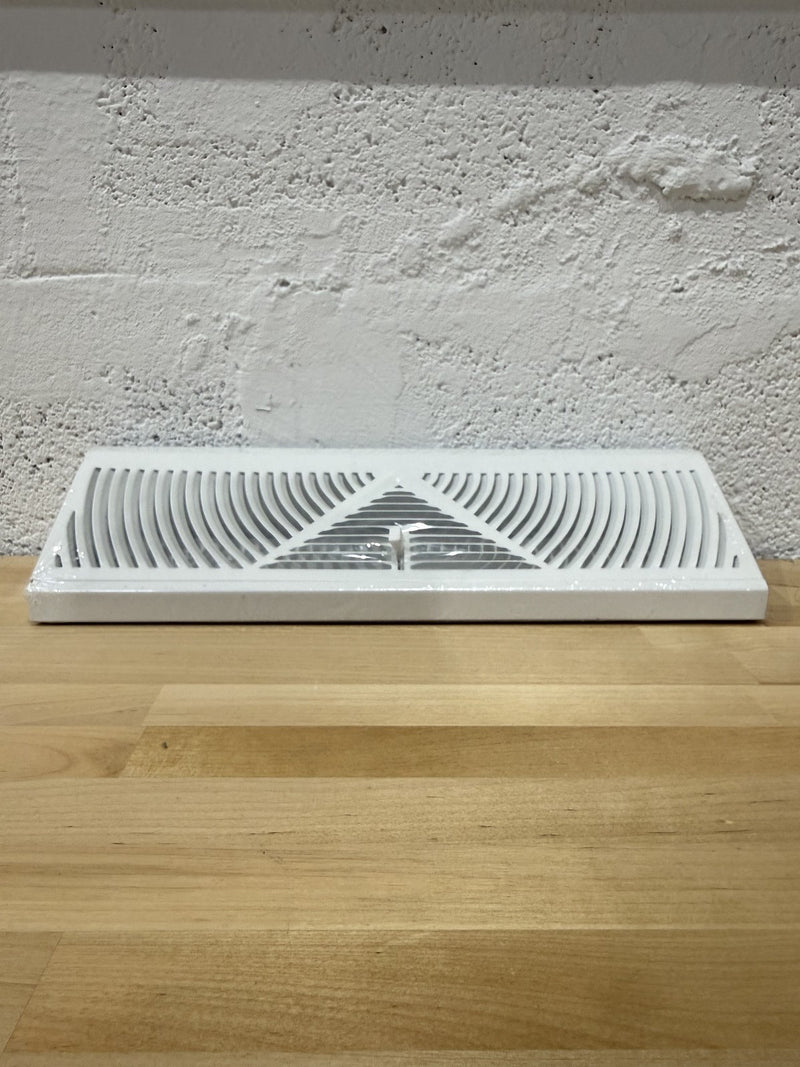 Baseboard Register, 15 in W x 4-1/2 in H x 2-3/4 in D, Louvered, White, Steel, O