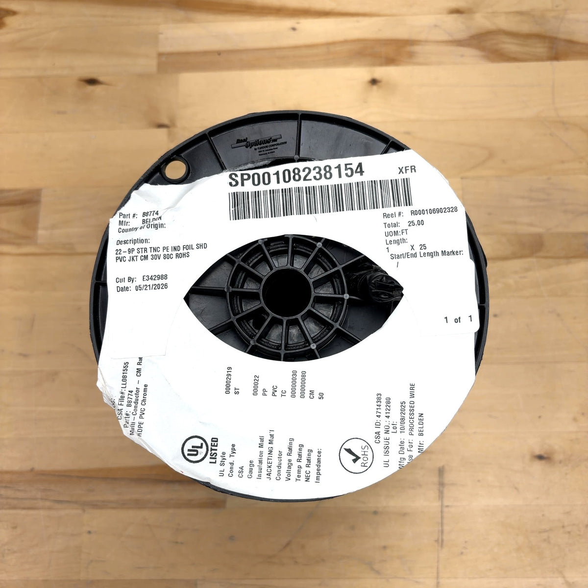 Multi-Conductor Cable AWM 22 AWG 18C 25 ft - 8774