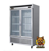 KOOL-IT SIGNATURE KBSR-2G, BOTTOM MOUNT 54" TWO GLASS DOOR REACH IN REFRIGERATOR