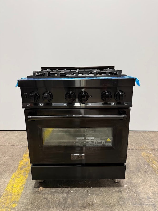 ZLINE 30" Black Stainless Freestanding Professional Dual Fuel Range - RABBR30