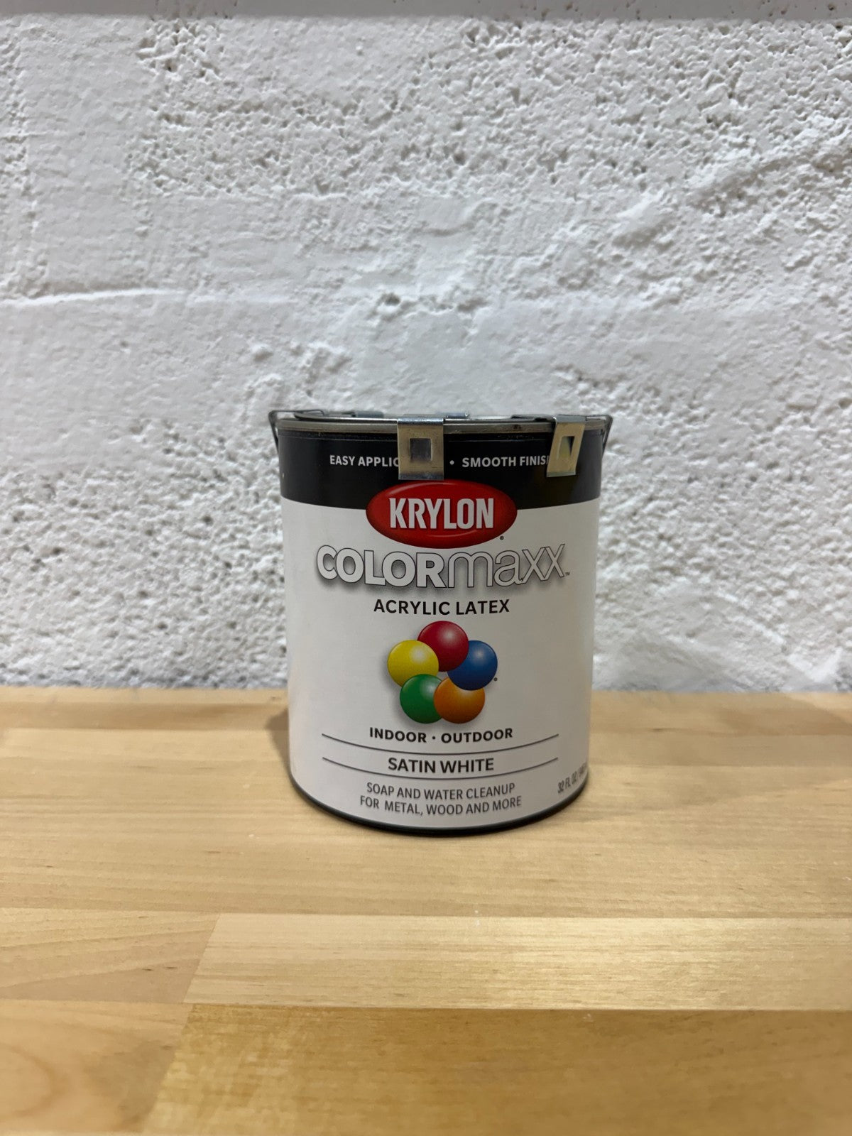 Krylon Colormaxx Acrylic Latex Indoor Outdoor Satin White Metal Wood QT - N 5628