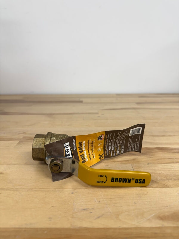 BROWN USA 3/4 Inch 600WOG NPT Brass Ball Valve Threaded