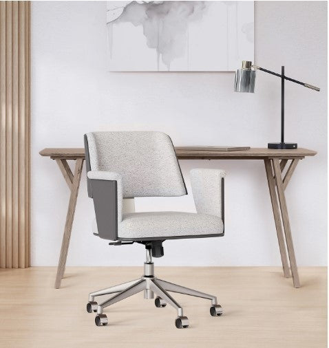 Realspace® Modern Comfort Picali Boucle Fabric/Vegan Leather Low-Back Chair