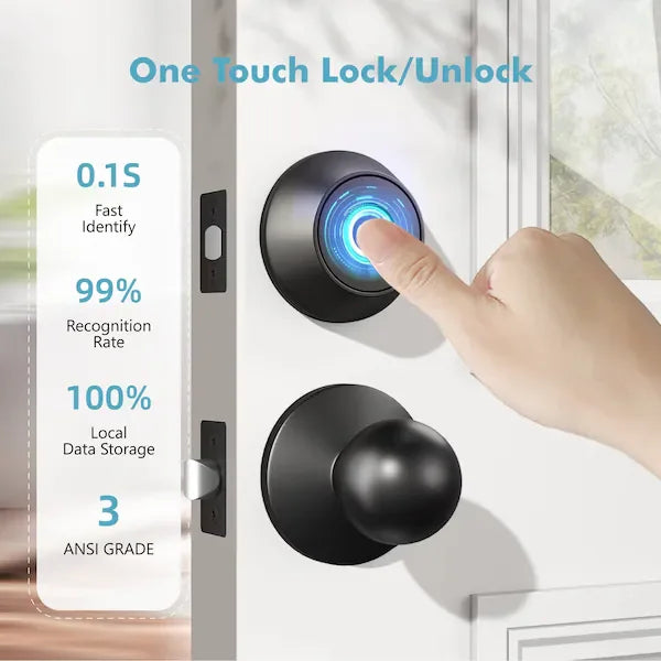 Euerte WrightMaster 3 in 1 Smart Lock Deadbolt Fingerprint ZR-DF01T-BK