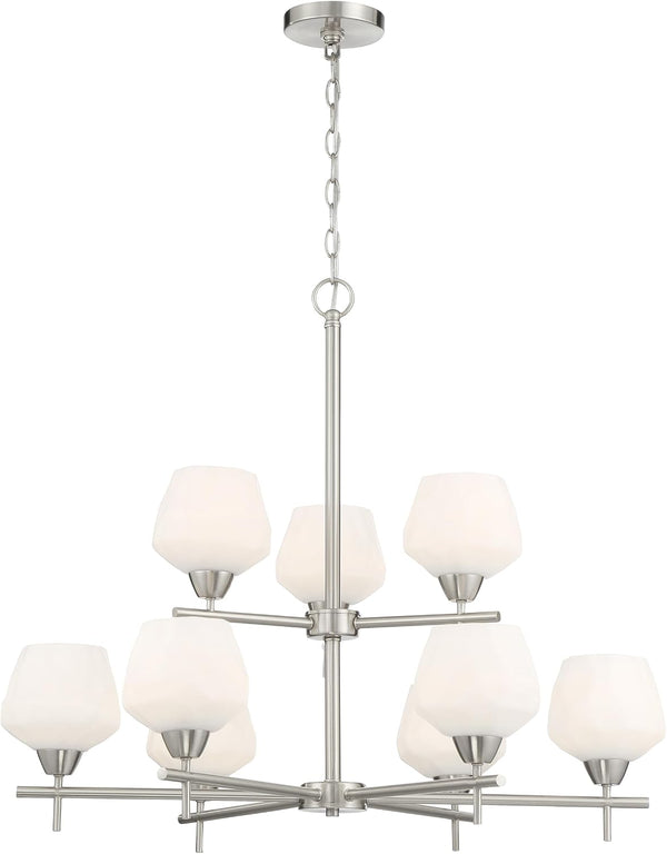 Minka Lavery 2179-84 Camrin 9 Light 31"W Vantage Chandelier - Nickel