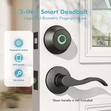 Euerte WrightMaster 3 in 1 Smart Lock Deadbolt Fingerprint ZR-DF01T-BK