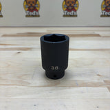 1/2 Inch Drive x 38 mm Deep 6-Point Impact Socket - SID23138