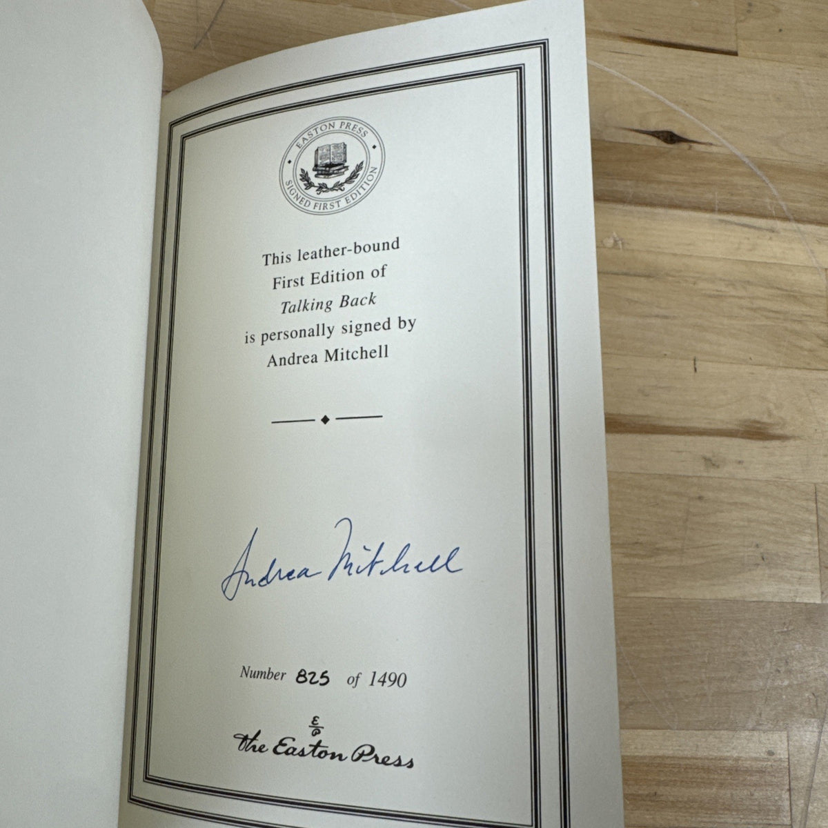 Talking Back by Andrea Mitchell SIGNED