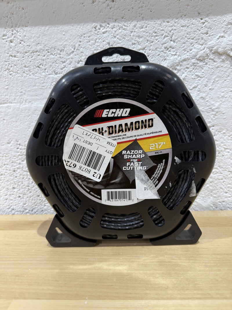 Echo Black Diamond 0.105” X 217’ 4-Cornered Spiral String Trimmer Line 330095071