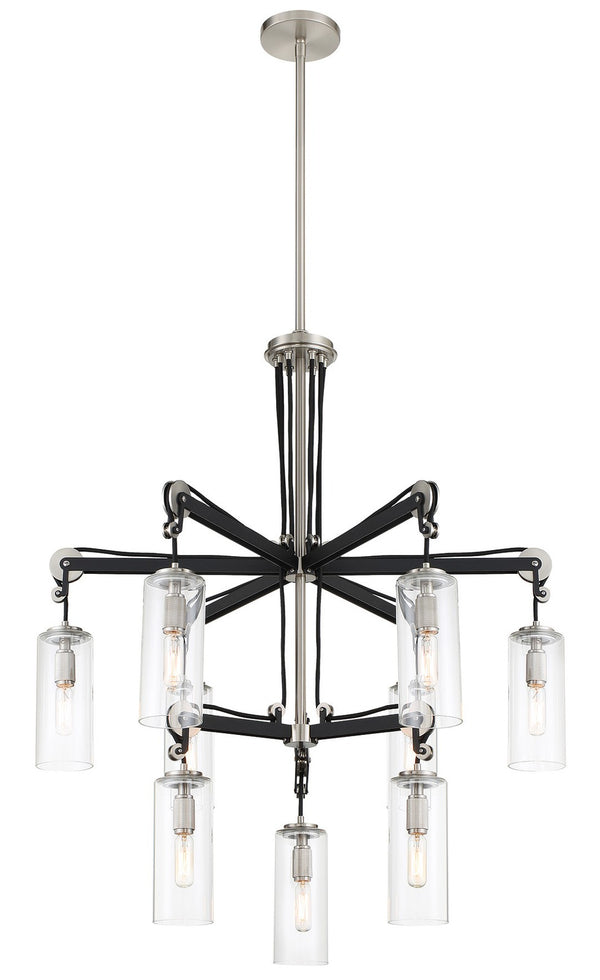 Minka Lavery 2899-691 Pullman Junction 9 Light 30"W 2 Tier Chandelier - Brushed