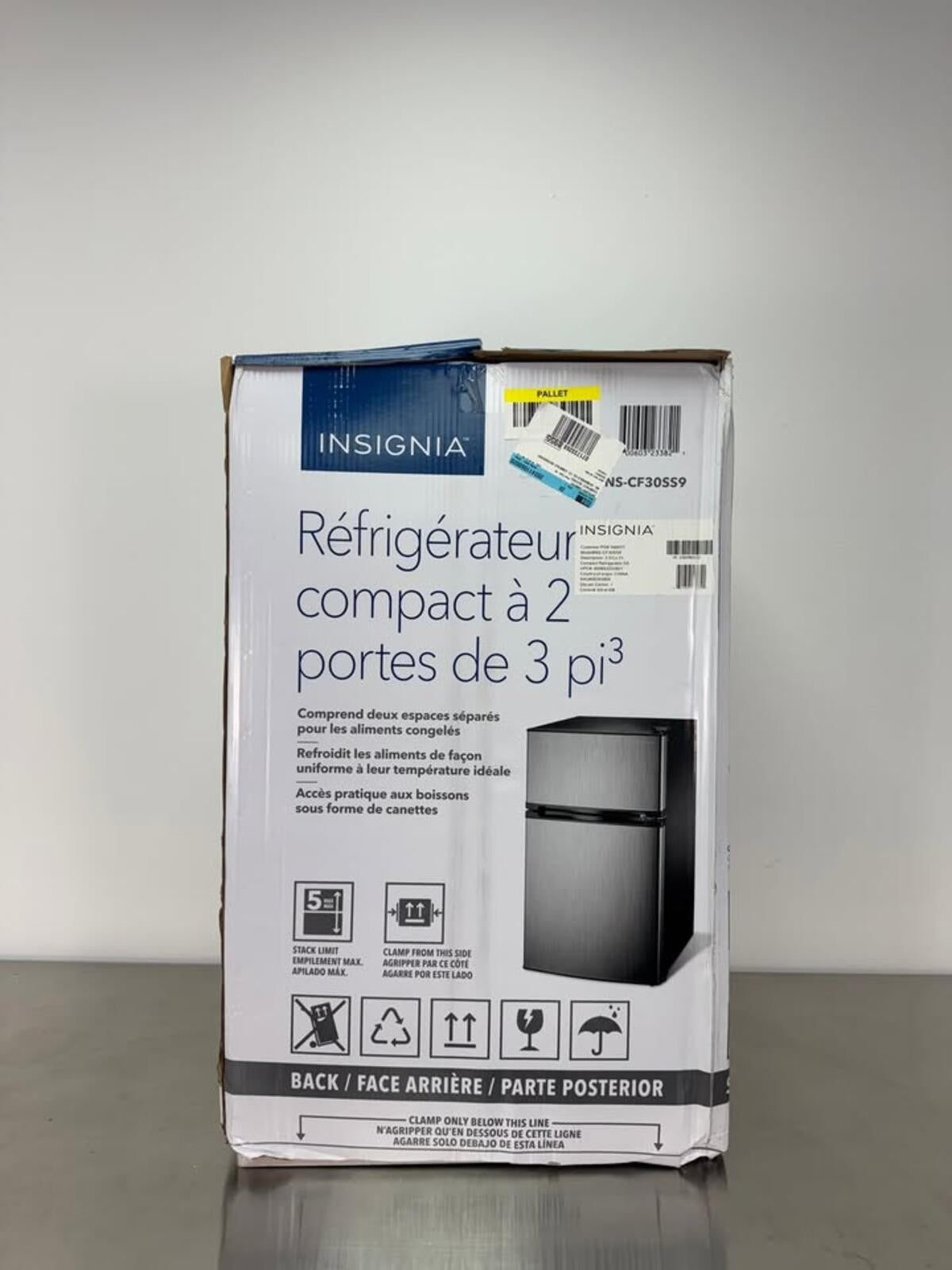 Insignia - 3.0 Cu. Ft. Fridge - Stainless Steel