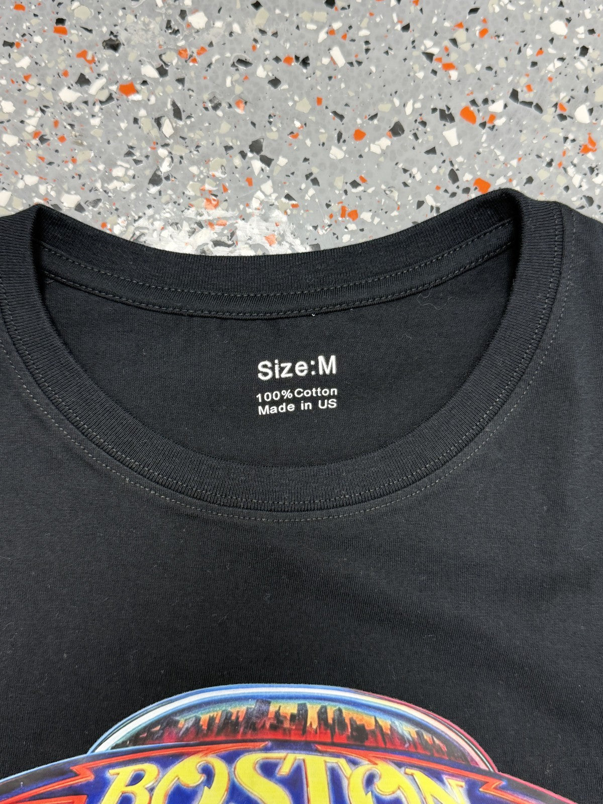 1987 Boston US Tour UFO Paper Black T-Shirt - M