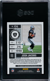 2019 Panini Contenders #106 Josh Jacobs Playoff Ticket SGC 8.5