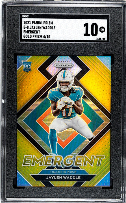 2021 Panini Prizm #E-8 Jaylen Waddle Emergent Prizms Gold SGC 10