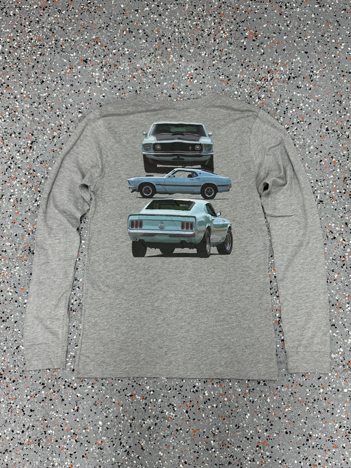 1969 Mustang Mach 1 Fastback Classic Cars Short-Sleeve , Grey – Medium