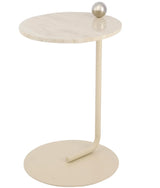Castellum Side Table in Light Sand & Travertine New with Box