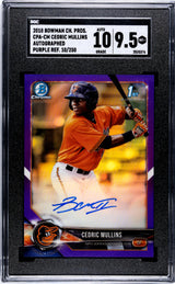 2018 Bowman #CPA-CM Cedric Mullins Chrome Prospect Autographs Purple SGC 9.5