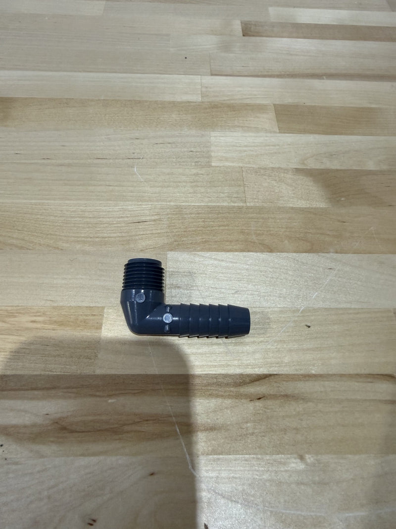 Spears 1413 Series PVC Tube Fitting, 90 Degree Elbow, Schedule 40, Gray, 1/2" Ba