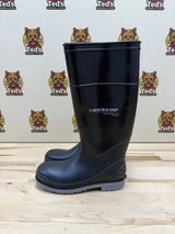 Rubber Work Boots Plain Toe w/ Steel Shank Gray/Black Men's Size 5