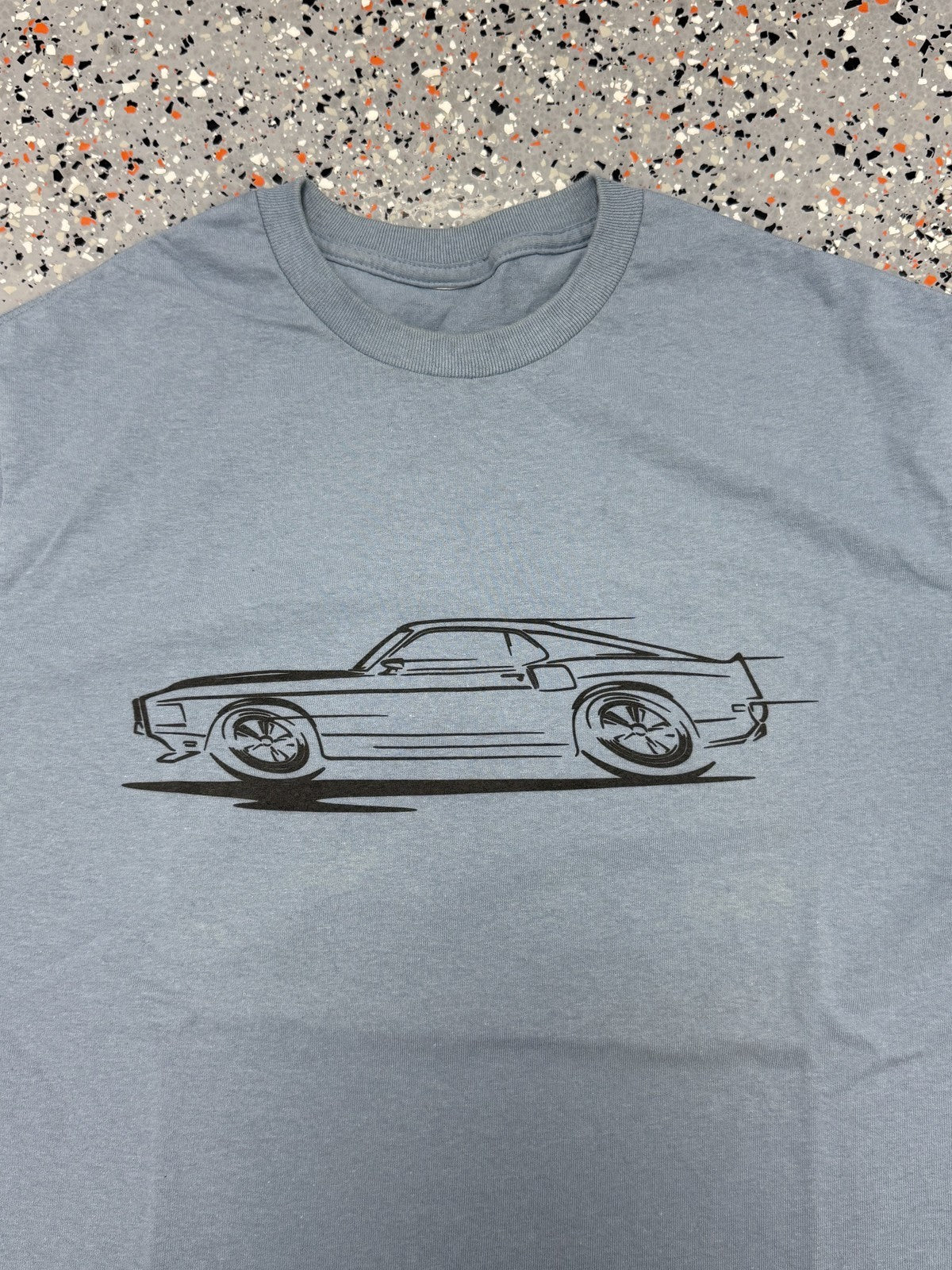 1969 Ford Mach 1 Mustang Redline Design T-Shirt - M