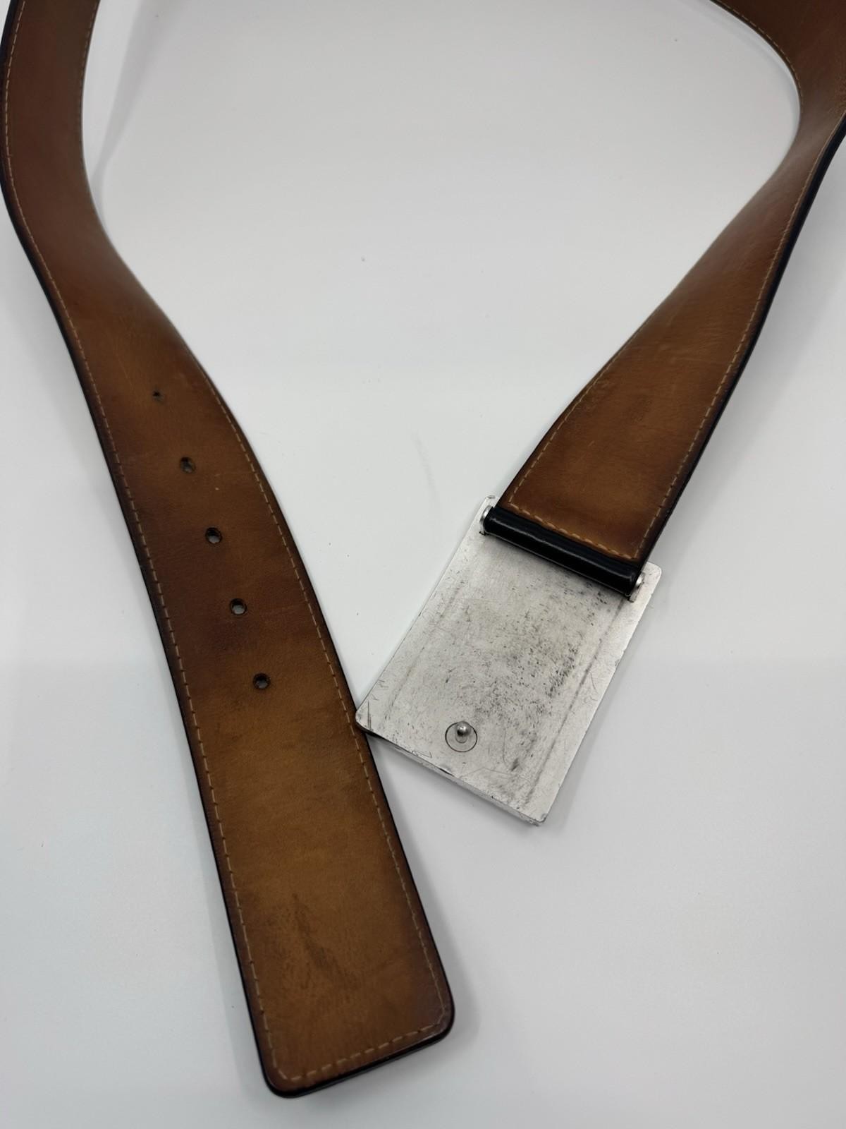 Logo Ceinture Jeans  90/36 Belt Leather Black Silver M6812 36ED272