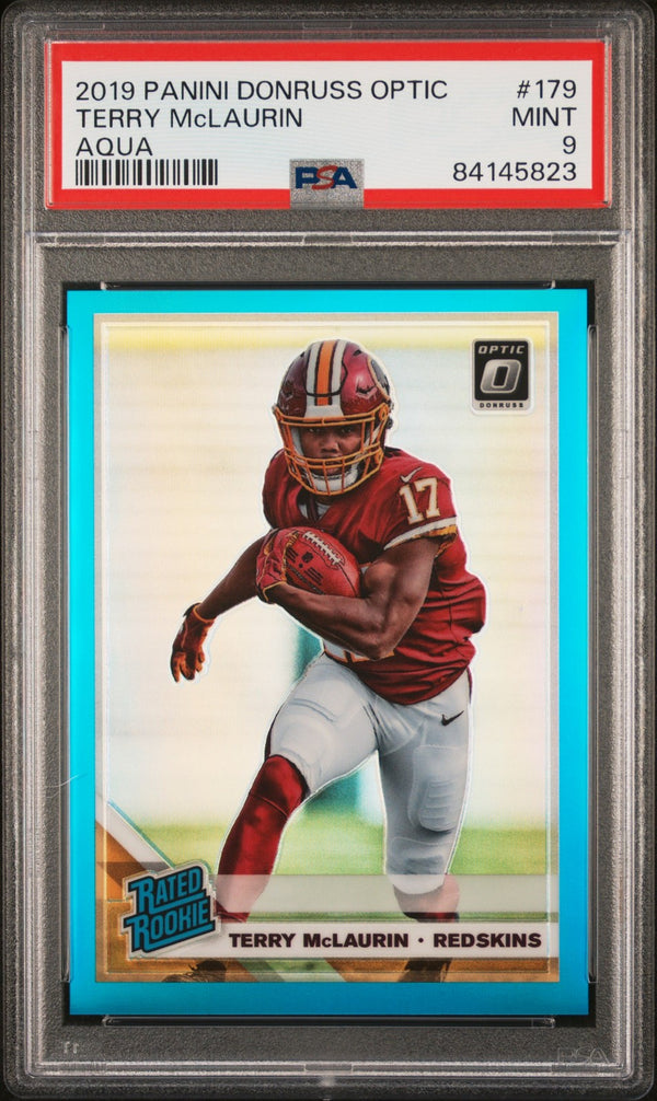 2019 Donruss Optic #179 Terry McLaurin Aqua PSA 9 #/299