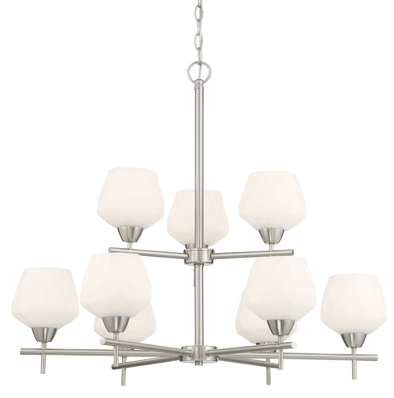 Minka Lavery 2179-84 Camrin 9 Light 31"W Vantage Chandelier - Nickel