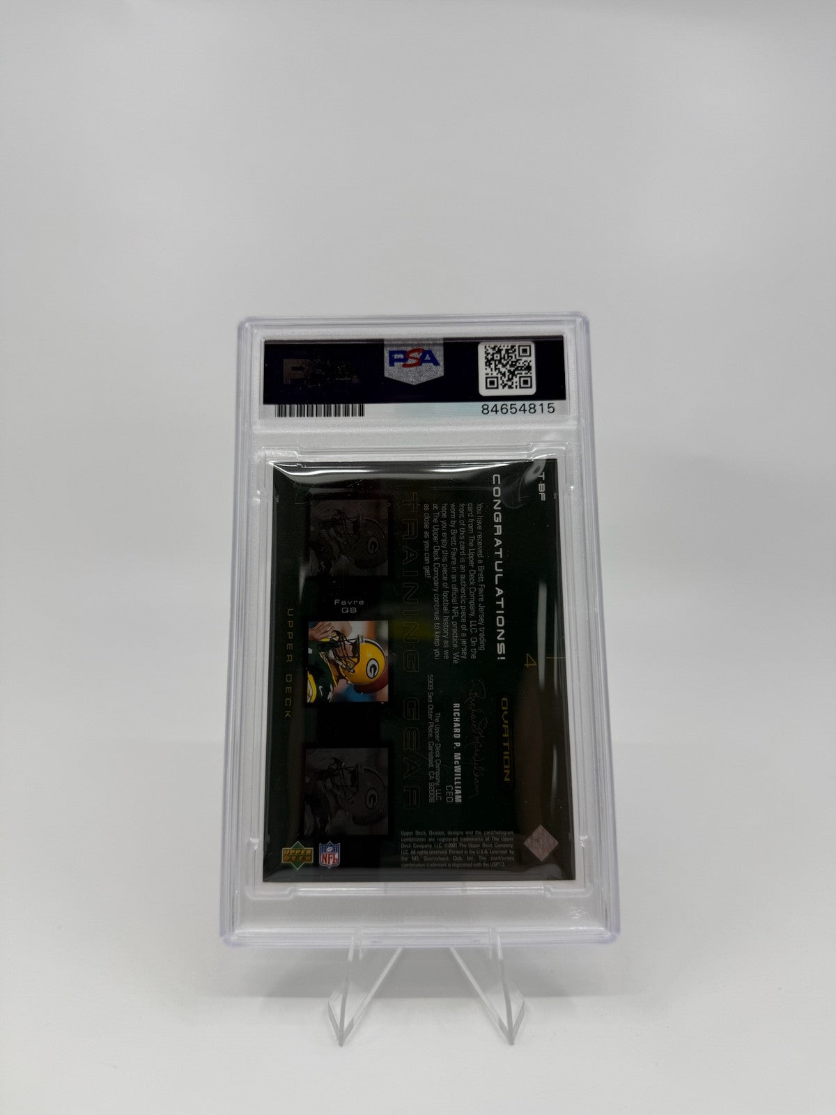 2001 Upper Deck Ovation #T-BF Brett Favre Training Gear