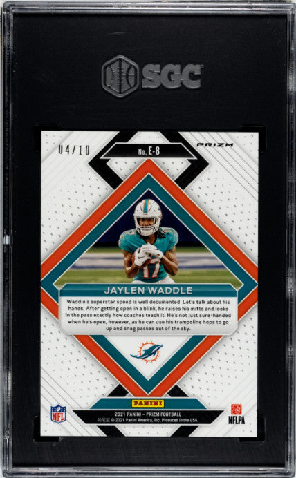 2021 Panini Prizm #E-8 Jaylen Waddle Emergent Prizms Gold SGC 10