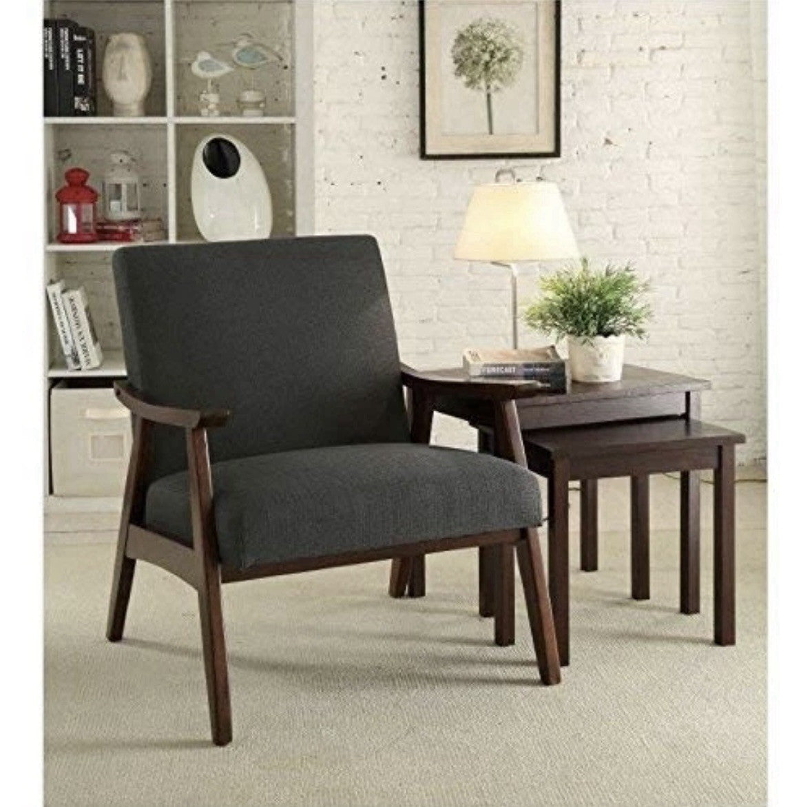 Ave Six Davis Chair, Klein Charcoal/Medium Espresso DVS51-K26