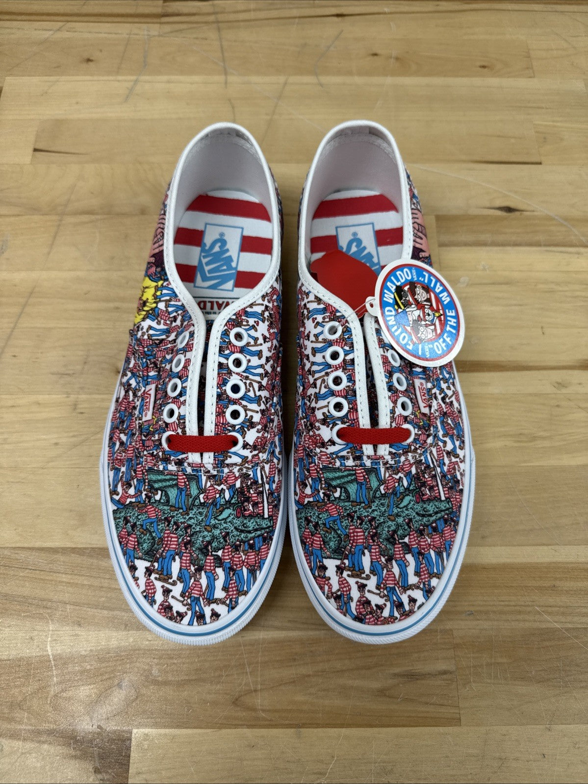 Vans X Where's Waldo Classic Slip-On Shoes Find Steve Beach Mens Size 9.5