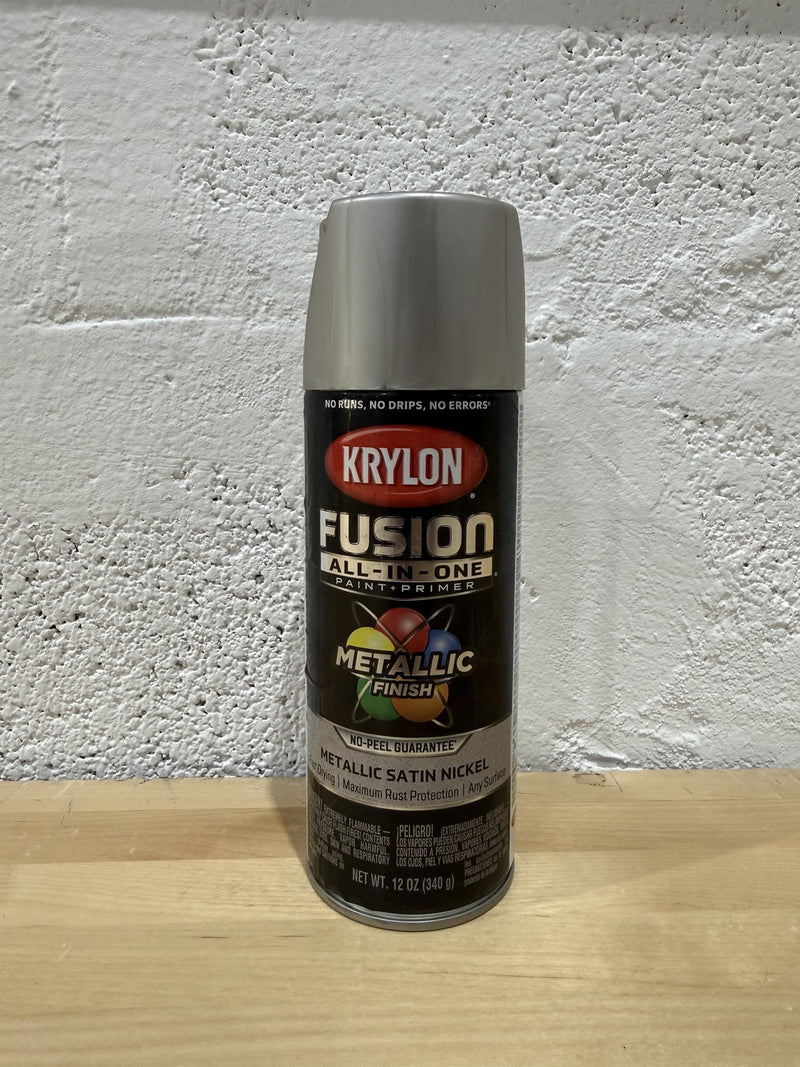 Krylon Fusion All-In-One Spray paint Indoor/Outdoor Use Metallic Satin Nickel