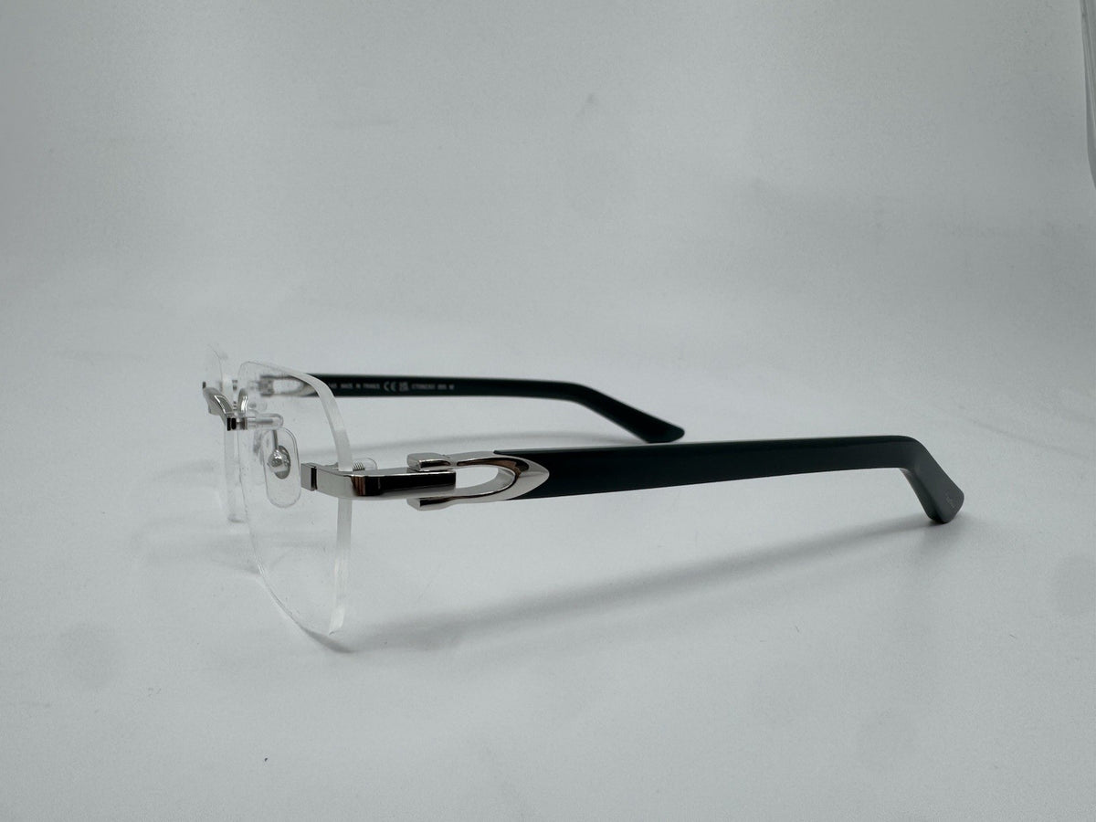 NEW! Cartier Silver/Green CT0623O-003 Glasses (Transparent Lens)