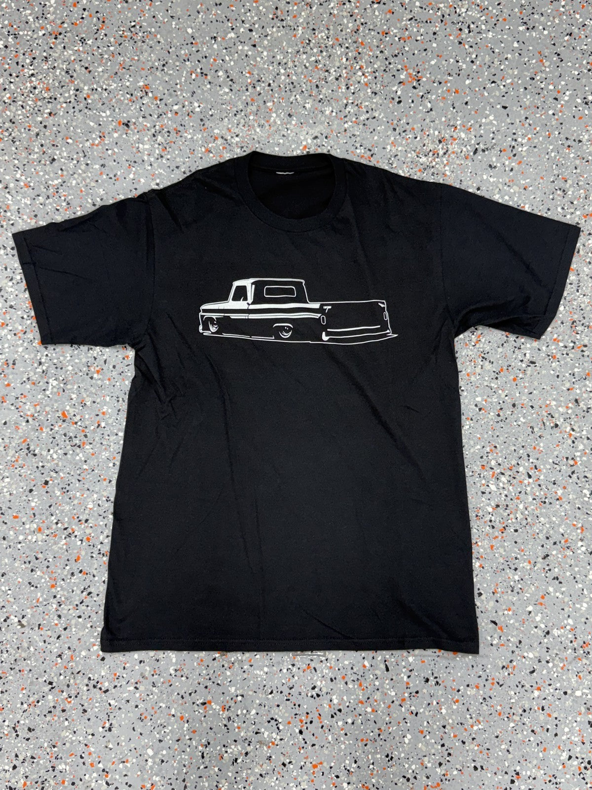 1965 C10 Pickup Truck Front Three Quarter View Silhouette T-Shirt - M