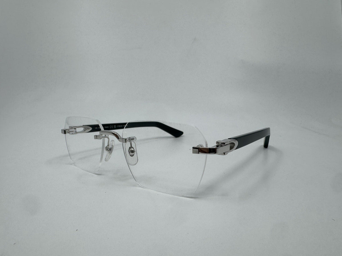 NEW! Cartier Silver/Green CT0623O-003 Glasses (Transparent Lens)