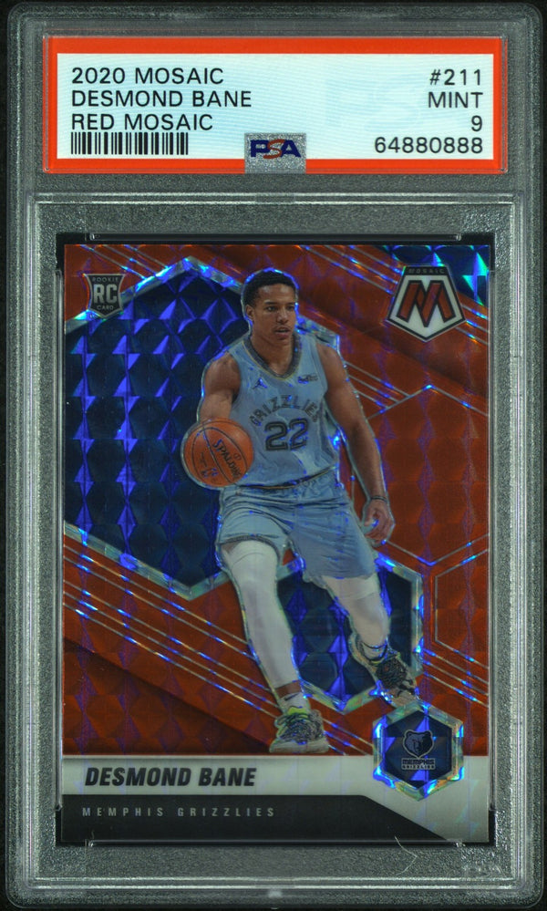 2020-21 Panini Mosaic #211 Desmond Bane Mosaic Red PSA 9
