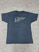 Cadillac White Text Distressed Graphic T-Shirt - L