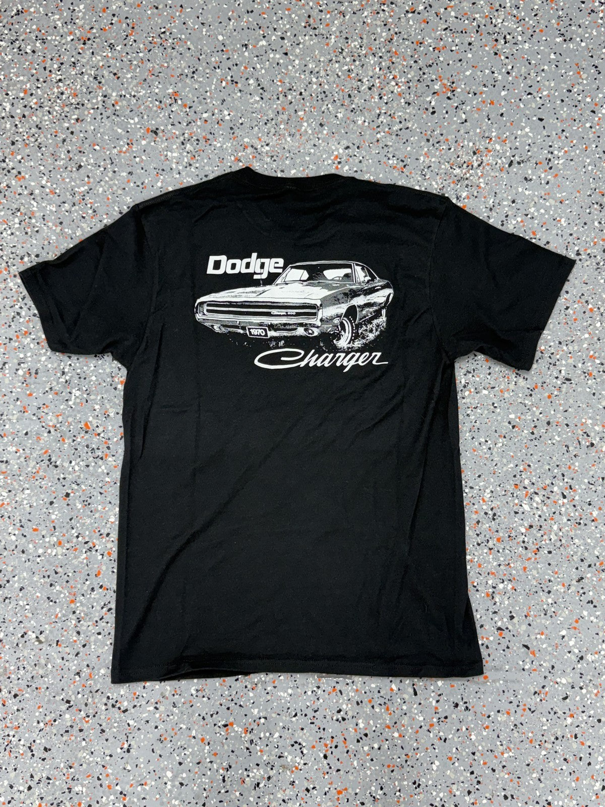 1970 Dodge Charger Black and White T-Shirt - M