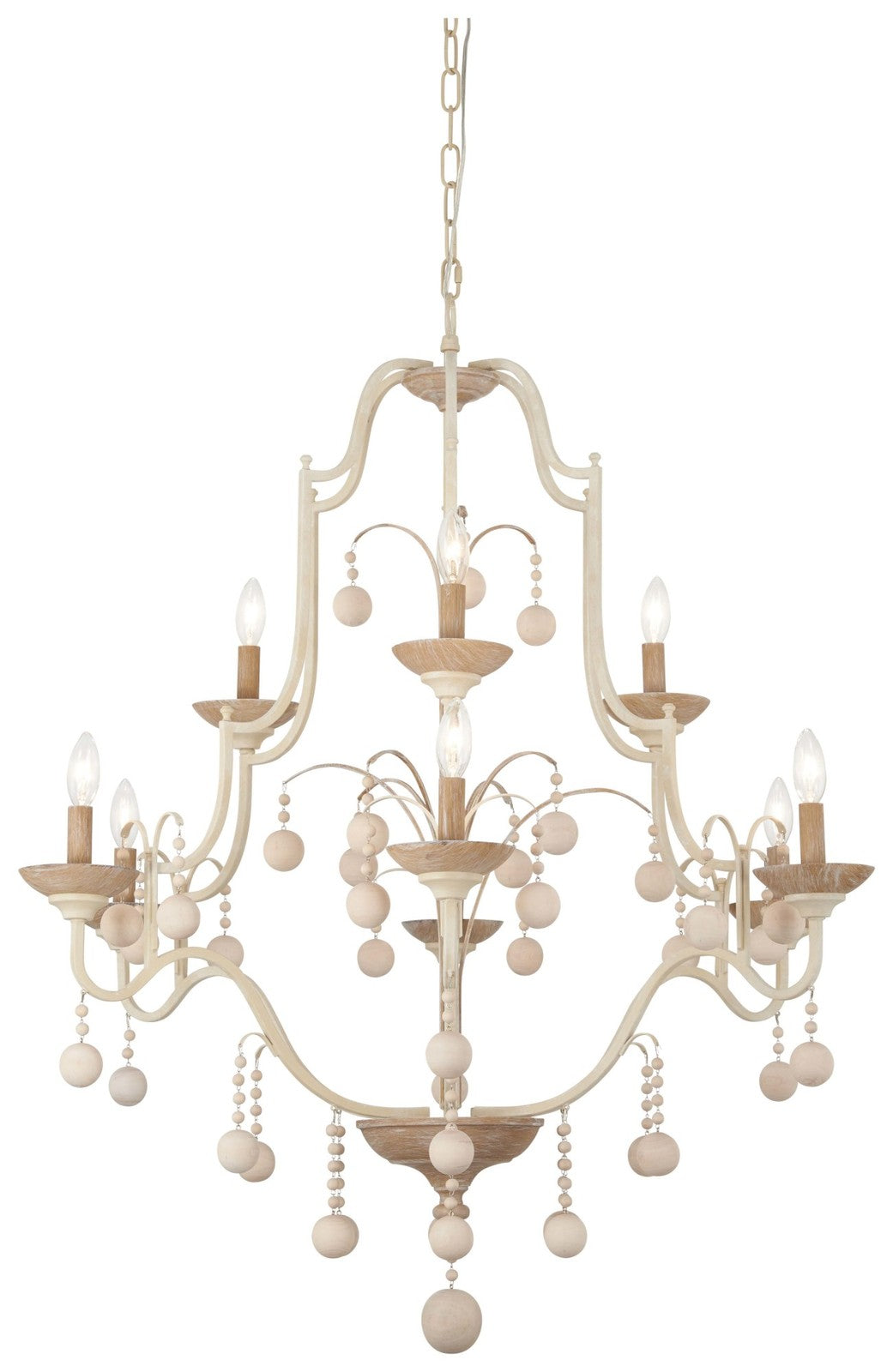 Minka Lavery 2669-717 Colonial Charm 9 Light 34"W Taper Candle Style White Wash