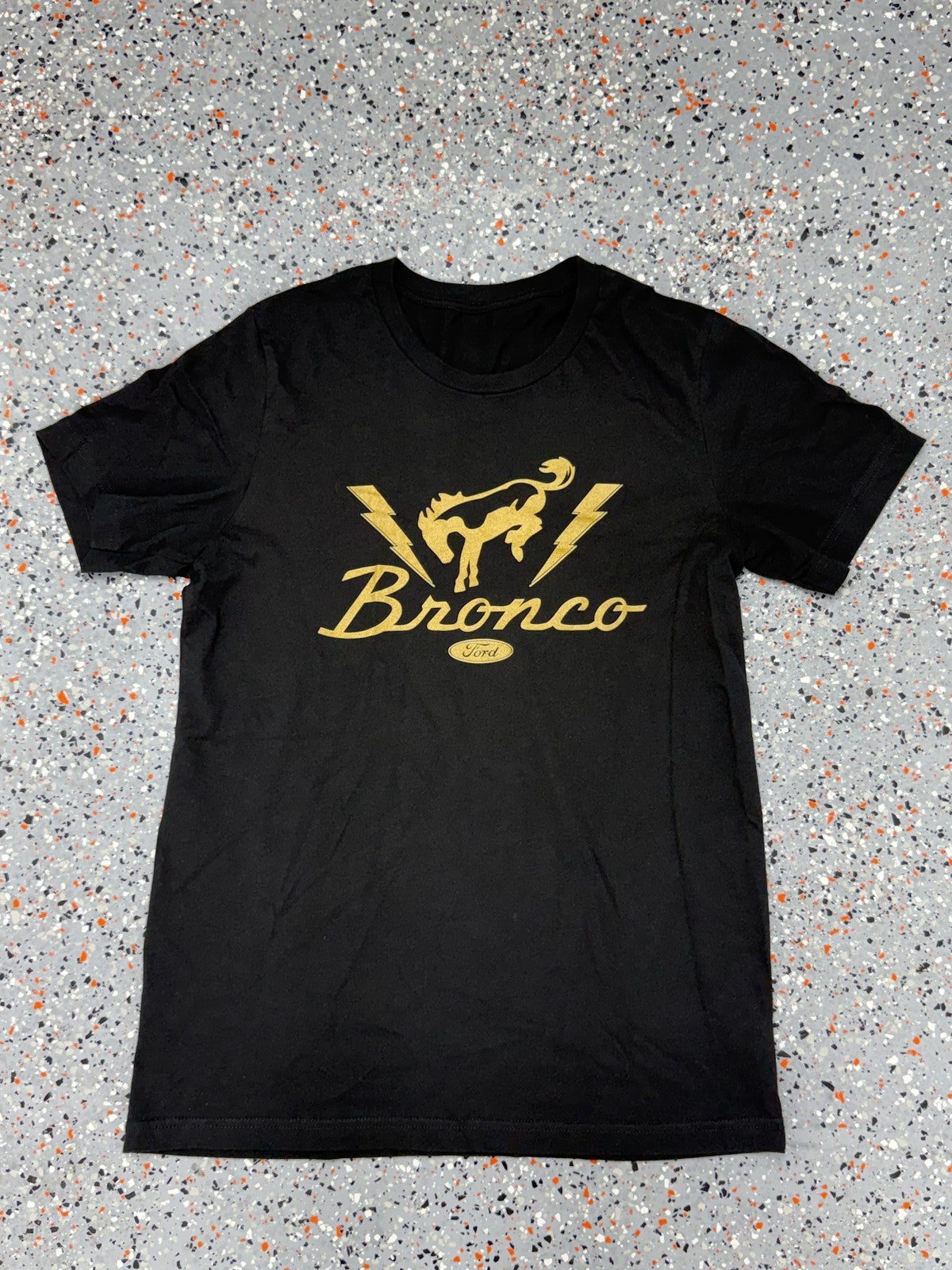 Ford Bronco Yellow Lightning Logo Emblem Men T-Shirt - M