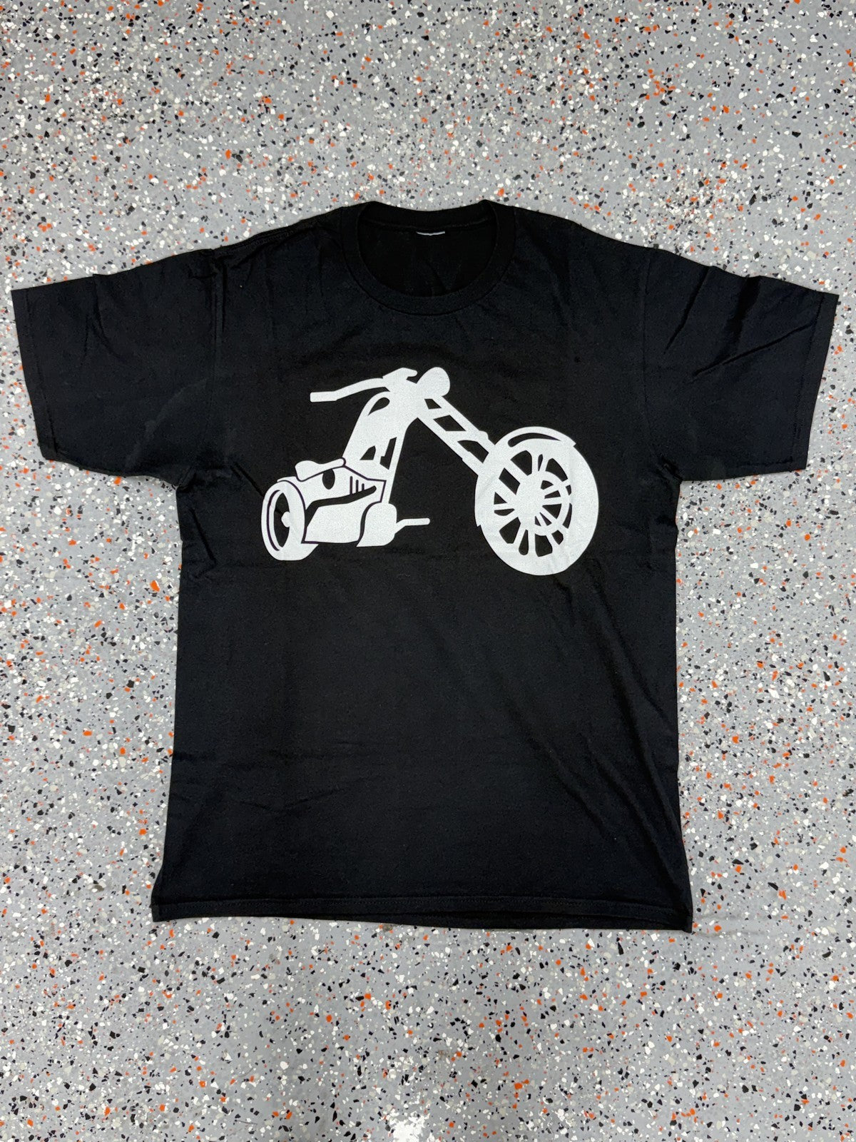 Chopper Motorcycle Black and White - T-Shirt - M