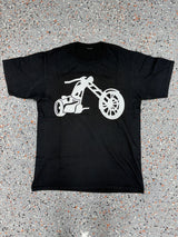 Chopper Motorcycle Black and White - T-Shirt - M
