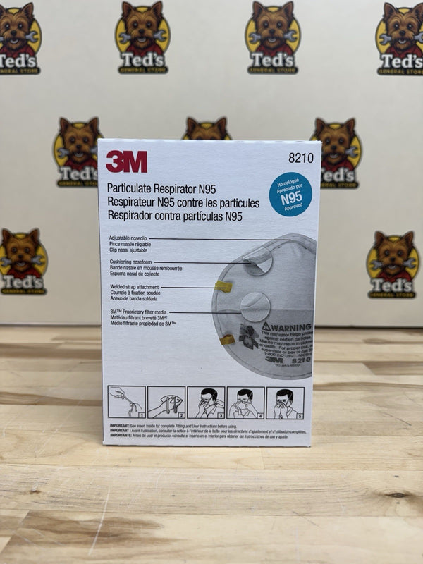 3M 8210 N95 Particulate Respirator Mask (Box of 20) EXP 01/2026