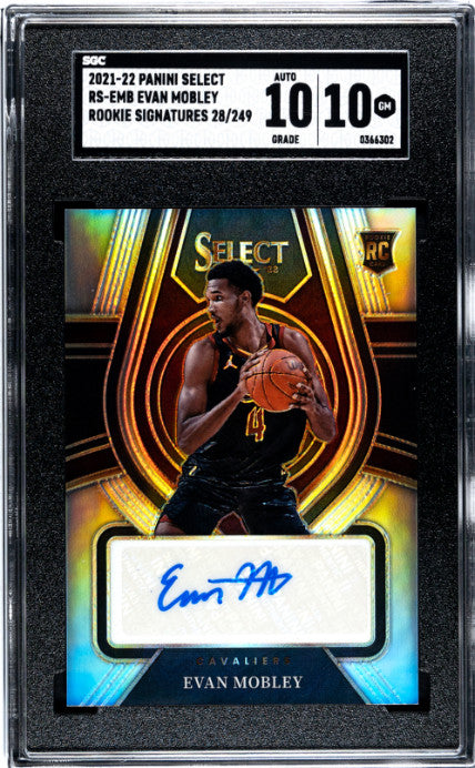 2021-22 Panini Select #RS-EMB Evan Mobley Rookie Signatures SGC 10